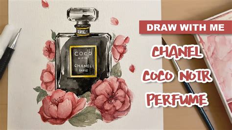 how to draw chanel perfume water paint